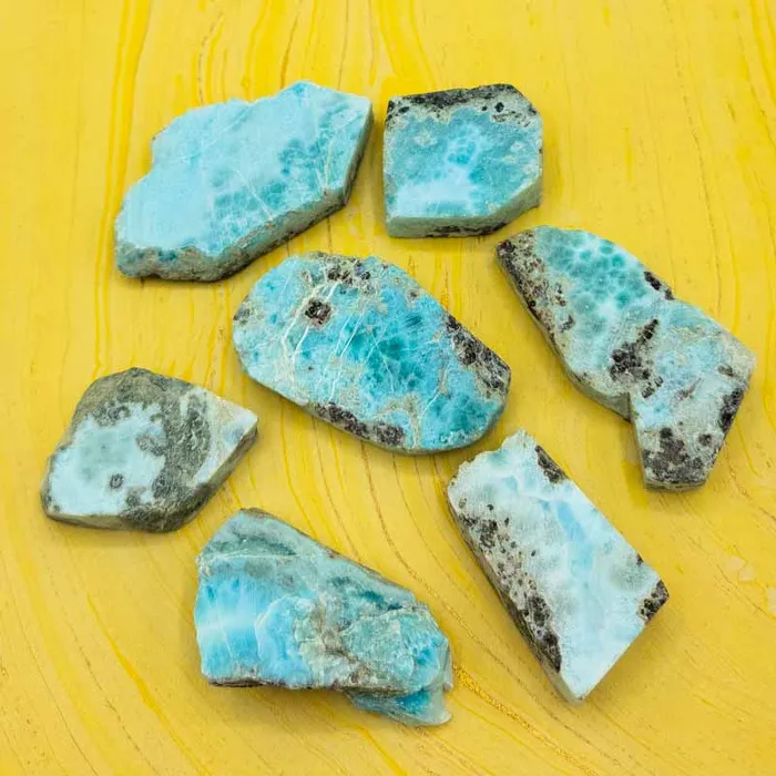 Jensen Rocks Earrings Larimar Slab Raw