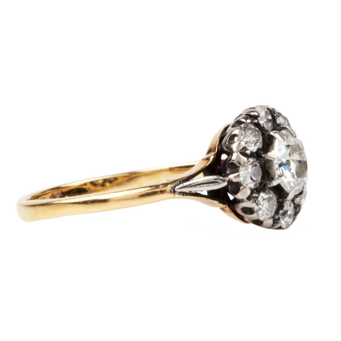 Bell Bird Antiques Rings Early 20th Century Diamond Cluster Ring