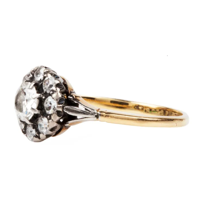 Bell Bird Antiques Rings Early 20th Century Diamond Cluster Ring