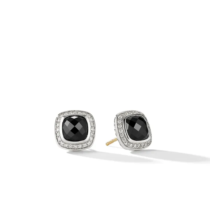David Yurman Earrings Albion Stud Earrings in Sterling Silver with Black Onyx and Diamonds 7mm David Yurman Earrings Albion Stud Earrings in Sterling Silver with Black Onyx and Diamonds 7mm