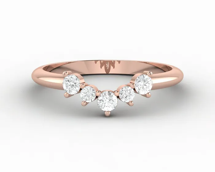 Sapheena Jewelry Rings Paige 14 Ct Five Stone Curved Wedding Band
