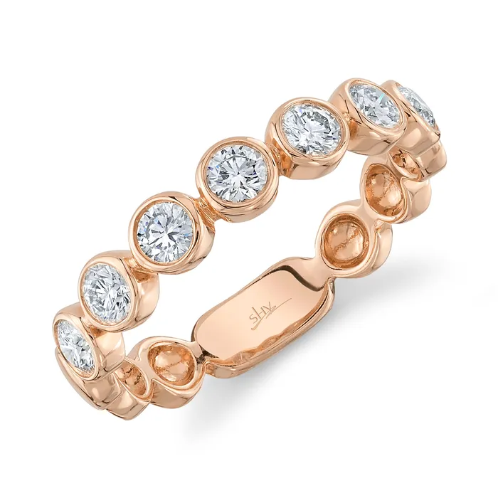 SHY CREATION Rings Bezel Set Round Diamond Band
