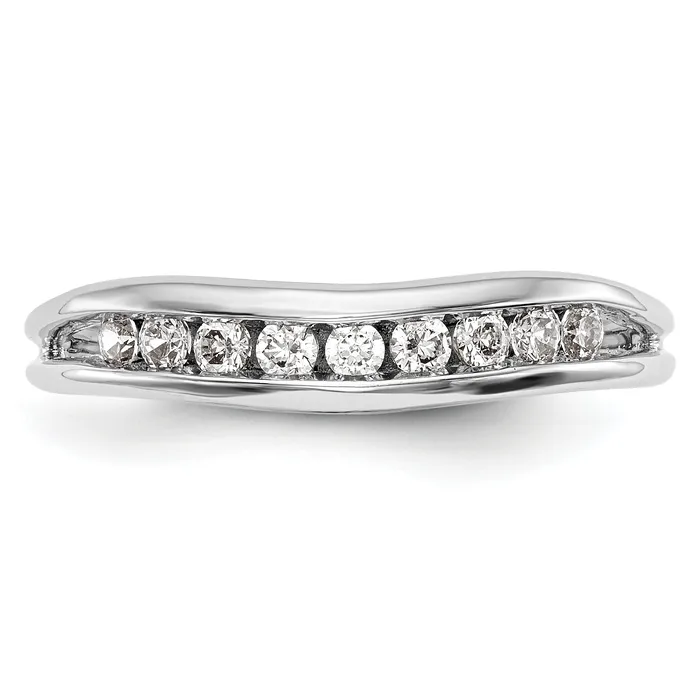 022ct CZ Solid Real 14k White Gold Wedding Wedding Band Ring Goldia Rings