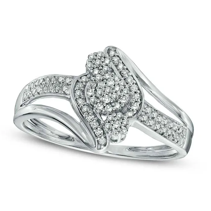 025 CT TW Natural Diamond Flame Cluster Promise Ring in Solid 10K White Gold Goldia Rings 025 CT TW Natural Diamond Flame Cluster Promise Ring in Solid 10K White Gold Goldia Rings