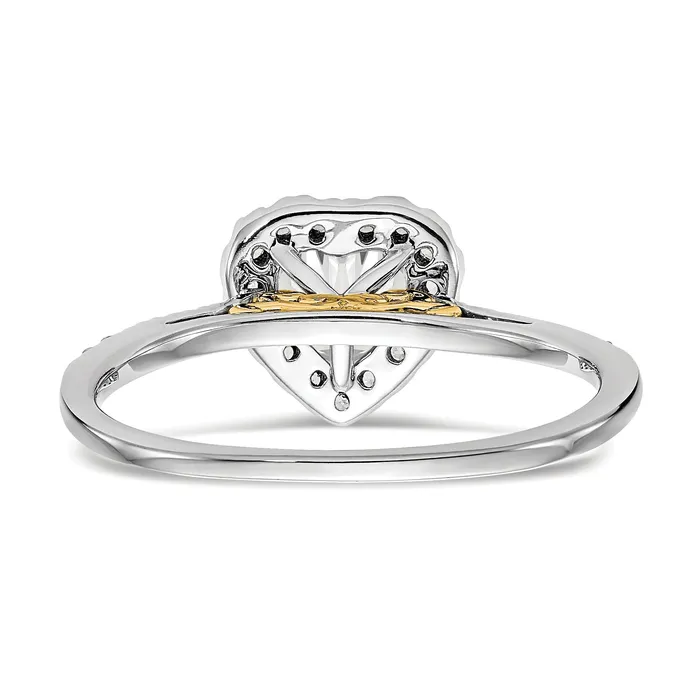 025ct CZ Solid Real 14ktt Heart Halo Engagement Ring Goldia Rings