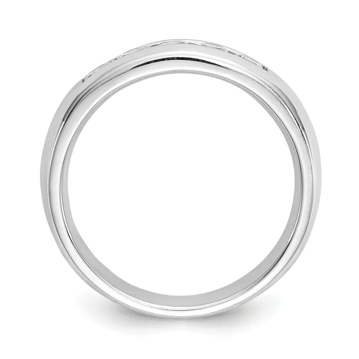 050ct CZ Solid Real 14K White Gold 5Stone Channel Wedding Band Ring Goldia Rings