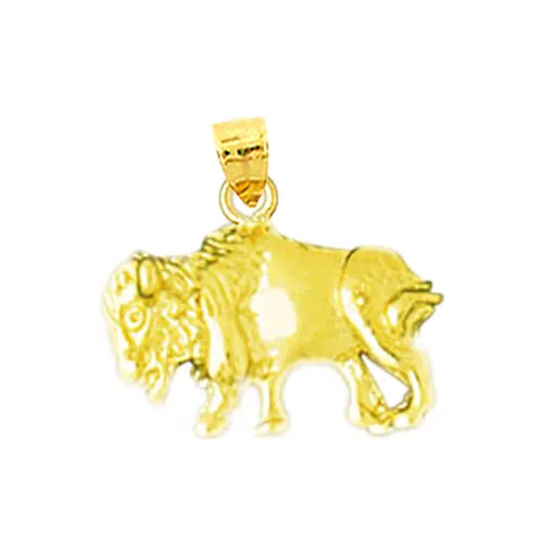 14K Gold Small Bison Charm Goldia Charm Necklaces