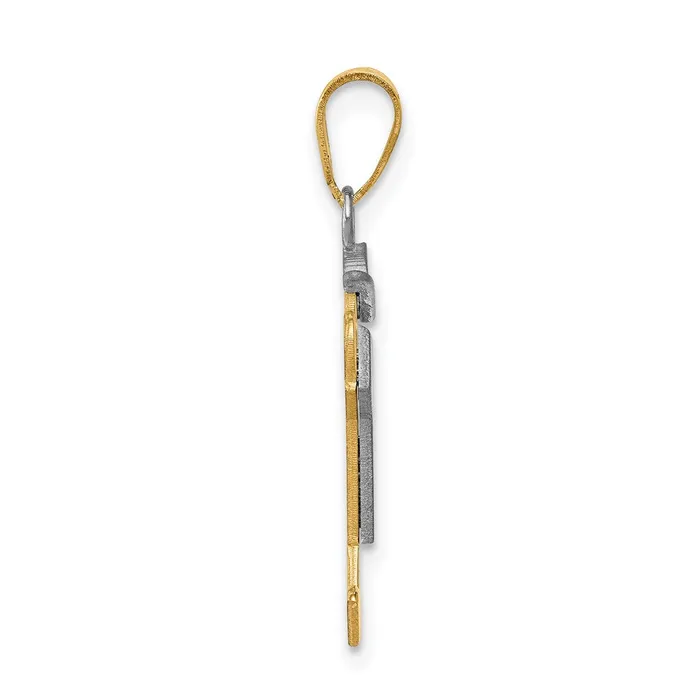 14k Twotone Gold Twotone Gold Small Boy with Hat on Right Engravable Charm Goldia Rings