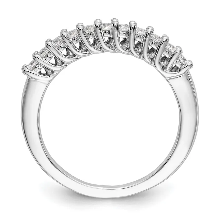14K White Gold 11Stone Real Diamond Band goldiaca Rings