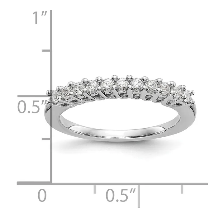 14K White Gold 11Stone Real Diamond Band goldiaca Rings