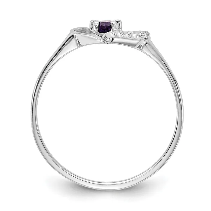 14k White Gold 5x3mm Pear Amethyst A Real Diamond ring Goldiacom Rings