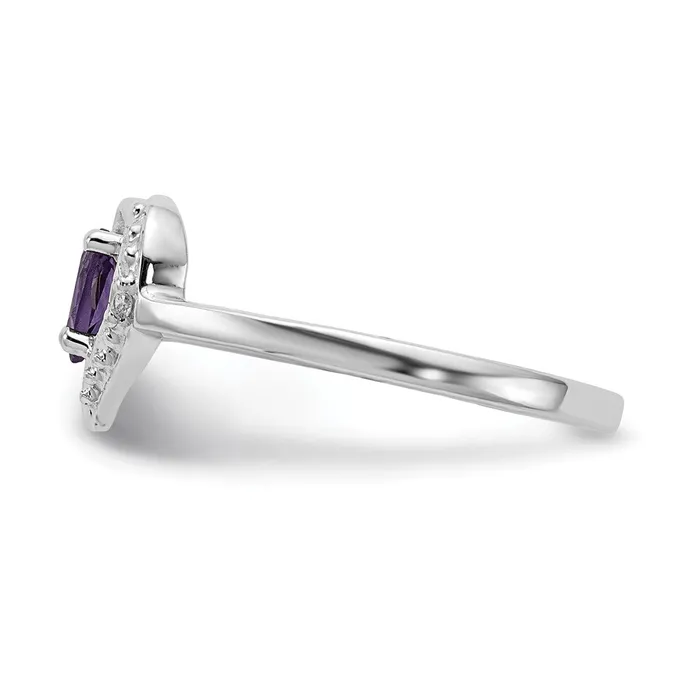 14k White Gold 5x3mm Pear Amethyst A Real Diamond ring Goldiacom Rings