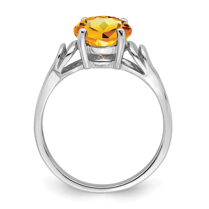 14k White Gold 8mm Citrine ring Goldia Rings