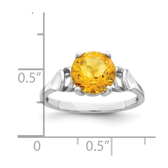 14k White Gold 8mm Citrine ring Goldia Rings