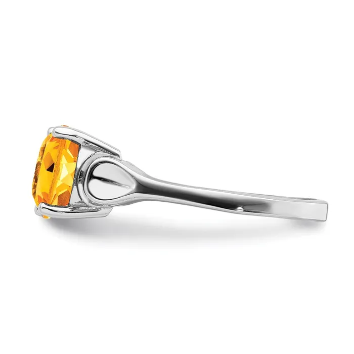 14k White Gold 8mm Citrine ring Goldia Rings