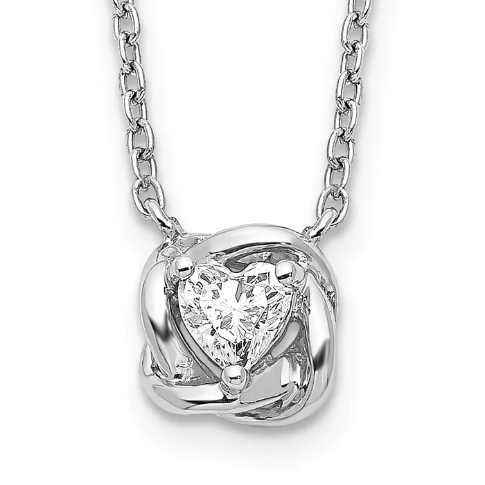 14K White Gold Lab Grown Diamond VSSI FGH Necklace Goldia Necklaces