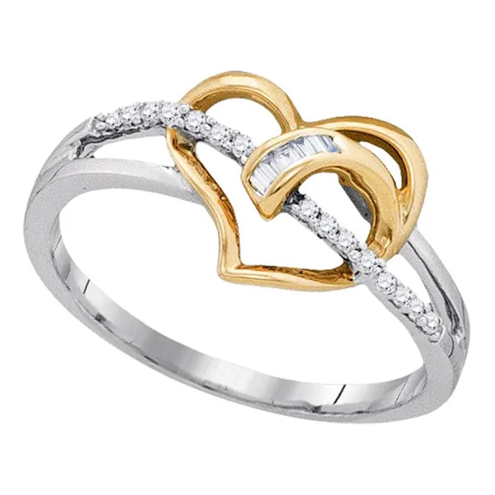 14k White Twotone Gold Round Diamond Yellow Heart Ring 110 Cttw gndatlanta Rings 14k White Twotone Gold Round Diamond Yellow Heart Ring 110 Cttw gndatlanta Rings