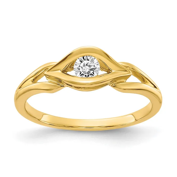 14k Yellow Gold AAA Diamond Ring Goldia Rings