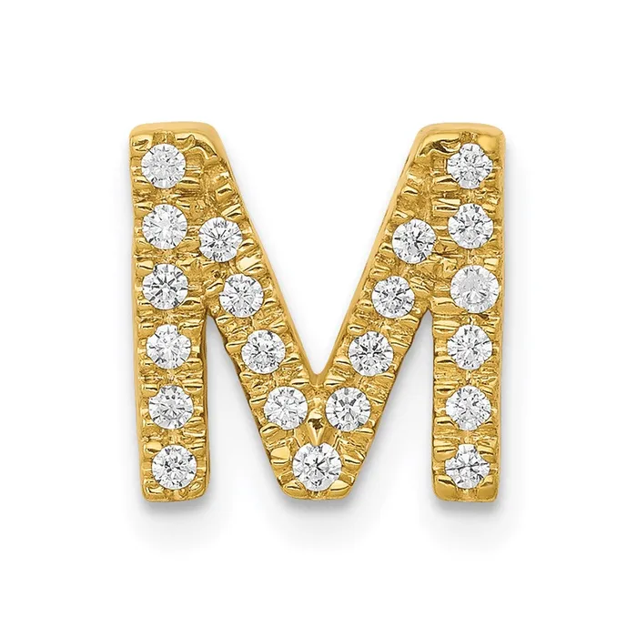 14K Yellow Gold Real Diamond Letter M Initial Charm Goldia Charm Necklaces 14K Yellow Gold Real Diamond Letter M Initial Charm Goldia Charm Necklaces