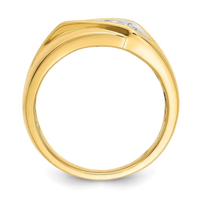 14K Yellow Gold Real Diamond Mens Ring Goldiacom Rings
