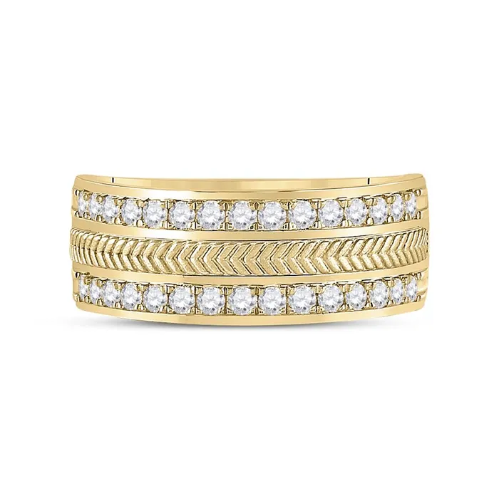 14k Yellow Gold Round Diamond Wedding Wheat Band Ring 34 Cttw gndatlanta Rings