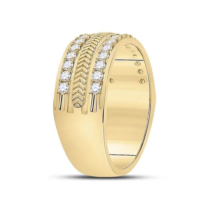 14k Yellow Gold Round Diamond Wedding Wheat Band Ring 34 Cttw gndatlanta Rings