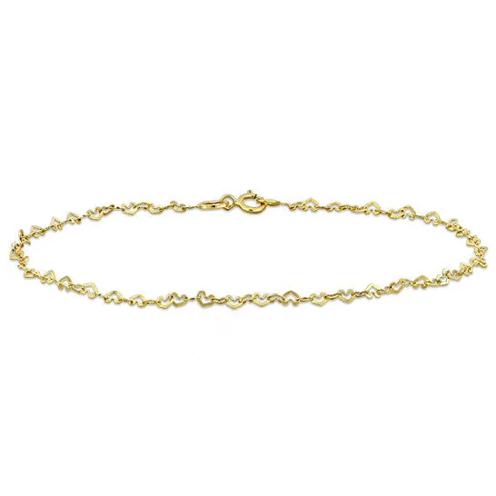 Bracelets Original Amour 2mm Heart Link Bracelet in 14k Yellow Gold 75 in JMS always Bracelets Original Amour 2mm Heart Link Bracelet in 14k Yellow Gold 75 in JMS always