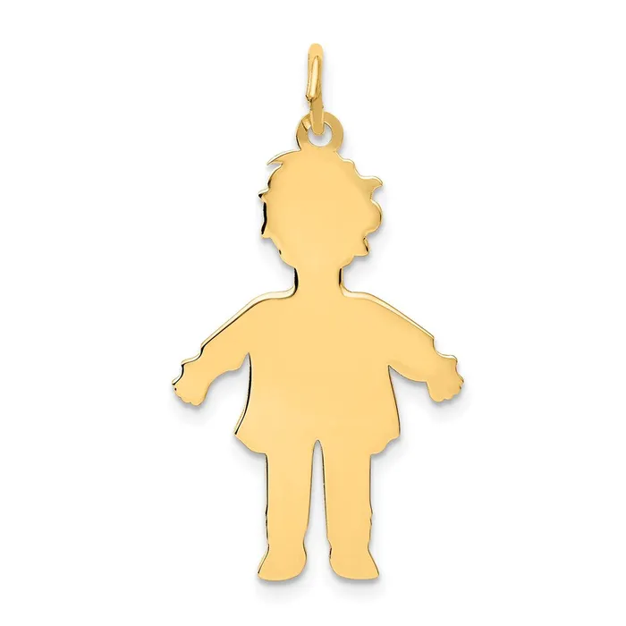 Charm Necklaces Goldia 14k Yellow Gold Plain Polished Large Boy Charm