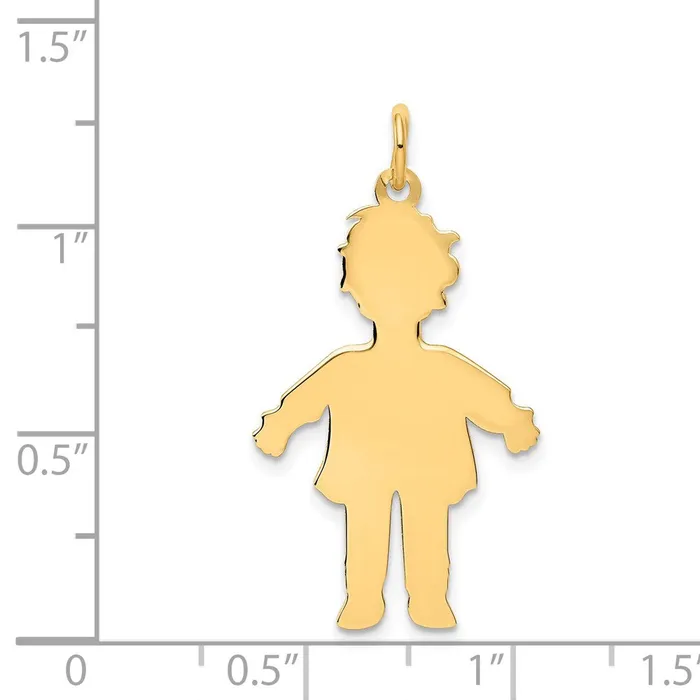 Charm Necklaces Goldia 14k Yellow Gold Plain Polished Large Boy Charm