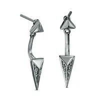 Diamond Accent Pyramid FrontBack Earrings in Sterling Silver Goldia Earrings Diamond Accent Pyramid FrontBack Earrings in Sterling Silver Goldia Earrings