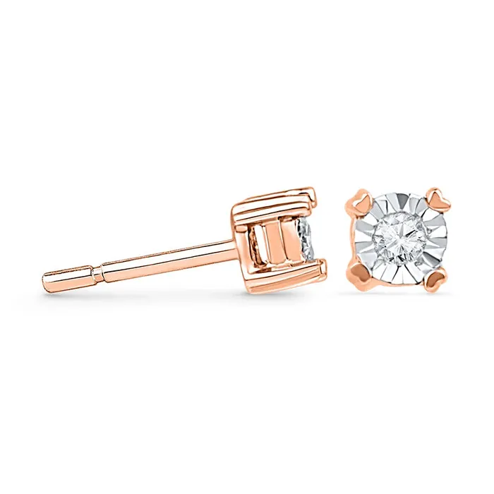 Earrings Goldia 005 CT TW Diamond Accent Solitaire Stud Earrings in 10K Rose Gold Earrings Goldia 005 CT TW Diamond Accent Solitaire Stud Earrings in 10K Rose Gold
