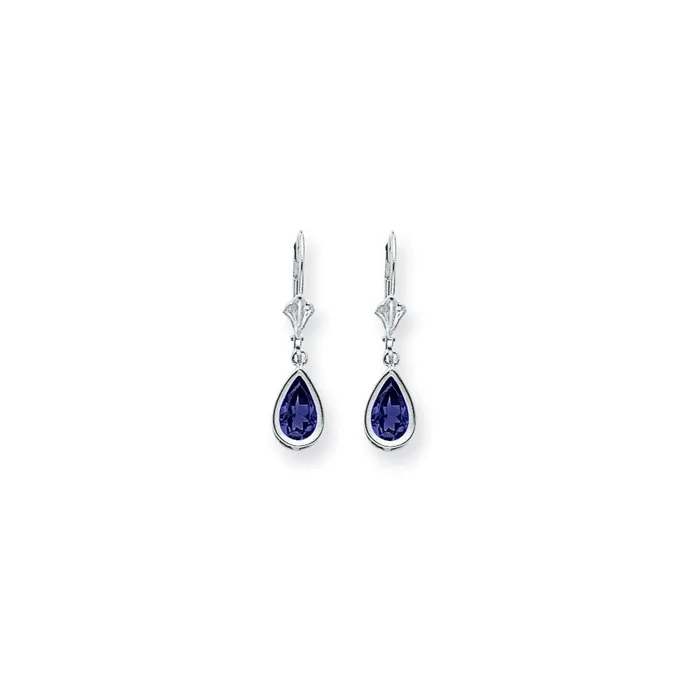Earrings Goldia 14k White Gold 8x5mm Pear Sapphire leverback Earrings Earrings Goldia 14k White Gold 8x5mm Pear Sapphire leverback Earrings