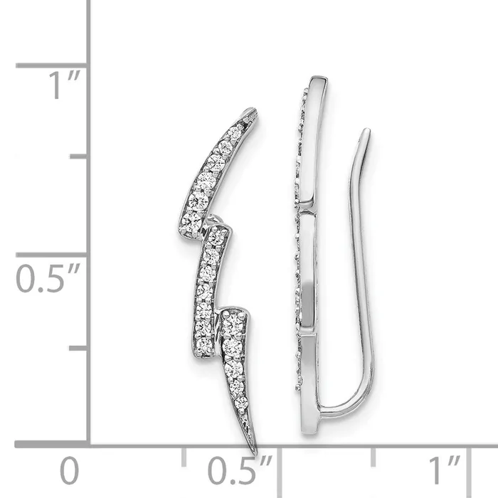 Earrings Goldia 14k White Gold Real Diamond Lightning Ear Climber Earrings