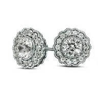 Earrings Goldia 50mm LabCreated White Sapphire Flower Stud Earrings in Sterling Silver Earrings Goldia 50mm LabCreated White Sapphire Flower Stud Earrings in Sterling Silver