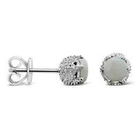 Earrings Goldia 50mm Opal Solitaire Stud Earrings in Sterling Silver