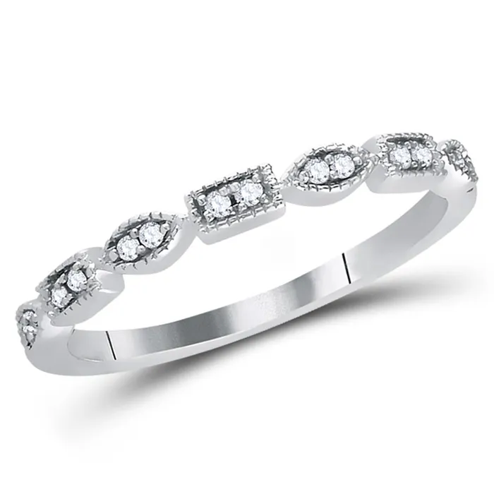 gndatlanta 14k White Gold Round Diamond Geometric Stackable Band Ring 110 Ctw Rings gndatlanta 14k White Gold Round Diamond Geometric Stackable Band Ring 110 Ctw Rings