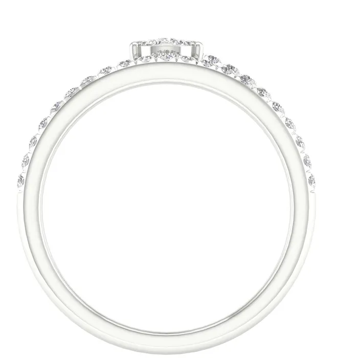 gndatlanta 14k White Gold Round Diamond Pear Teardrop Spiral Band Ring 13 Cttw Rings