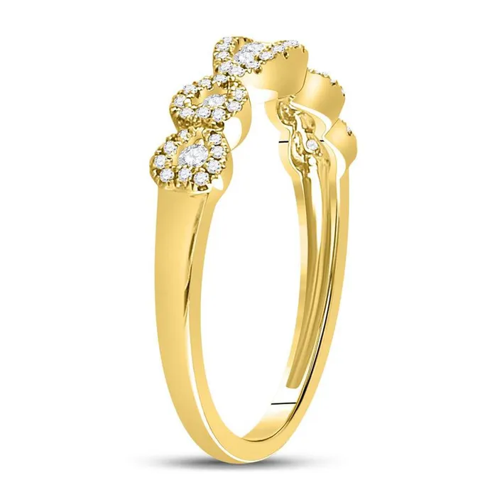 gndatlanta Rings 14k Yellow Gold Round Diamond 3Stone Anniversary Band Ring 38 Ctw