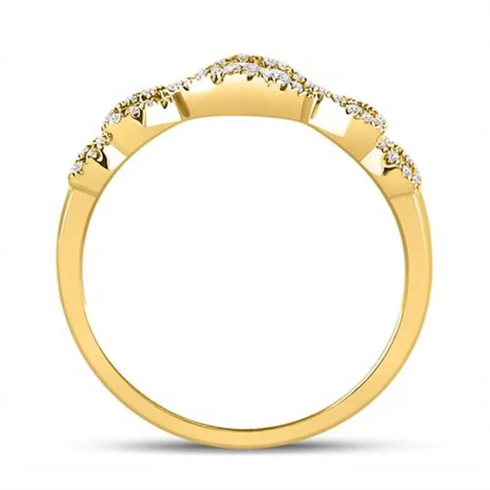 gndatlanta Rings 14k Yellow Gold Round Diamond 3Stone Anniversary Band Ring 38 Ctw