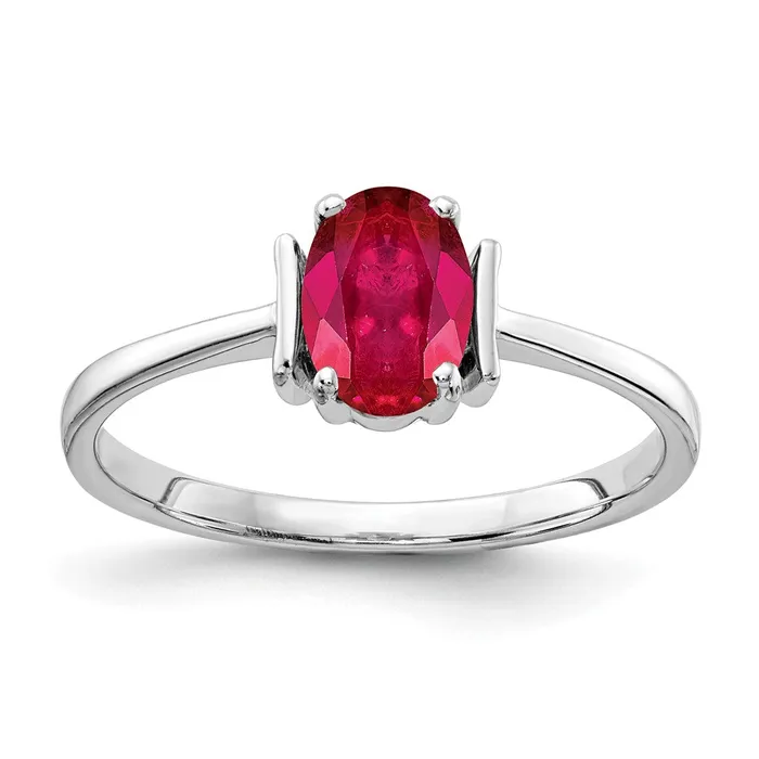 Goldia 14k White Gold 7x5mm Oval Ruby ring Rings