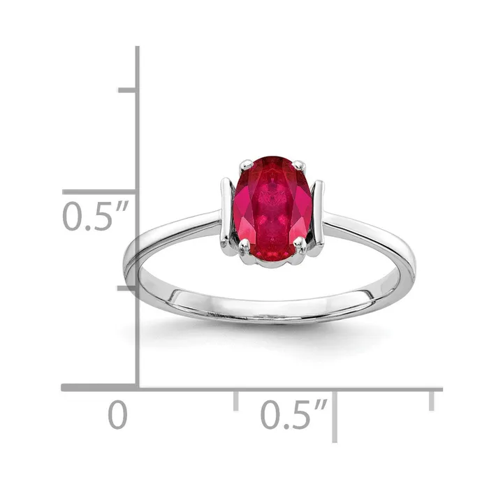 Goldia 14k White Gold 7x5mm Oval Ruby ring Rings