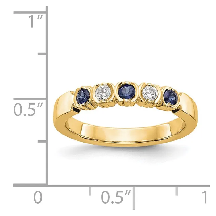 Goldia 14k Yellow Gold Real Diamond wSapphire Band Rings