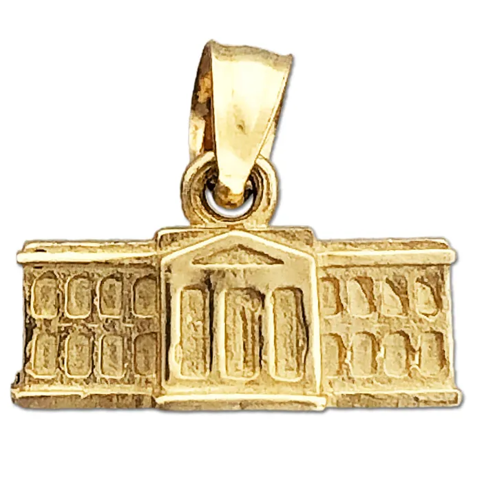 Goldia Charm Necklaces 14K Gold 3D Washington DC White House Charm