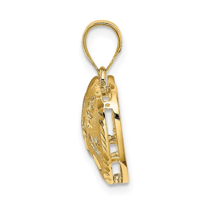 Goldia Charm Necklaces 14k Yellow Gold Cutout Hearts on Heart Charm