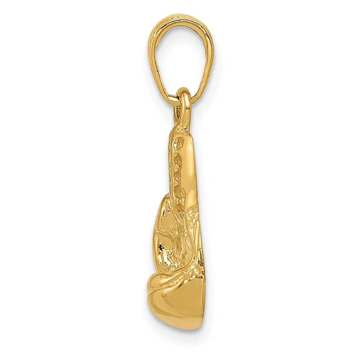 Goldia Charm Necklaces 14k Yellow Gold Polished Cutout Boxing Glove Charm
