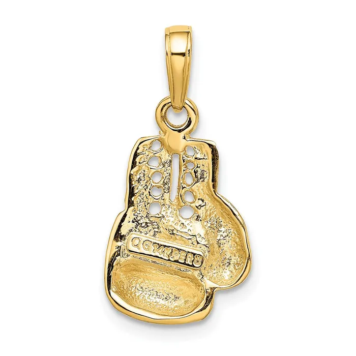Goldia Charm Necklaces 14k Yellow Gold Polished Cutout Boxing Glove Charm