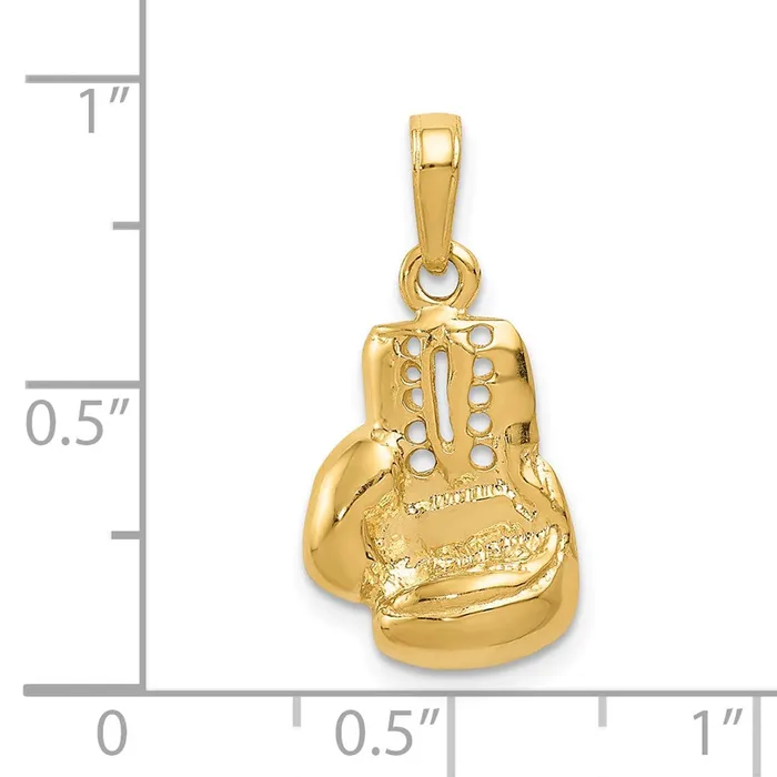 Goldia Charm Necklaces 14k Yellow Gold Polished Cutout Boxing Glove Charm