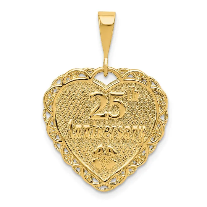Goldia Charm Necklaces 14k Yellow Gold Reversible 25th ANNIVERSARY Charm