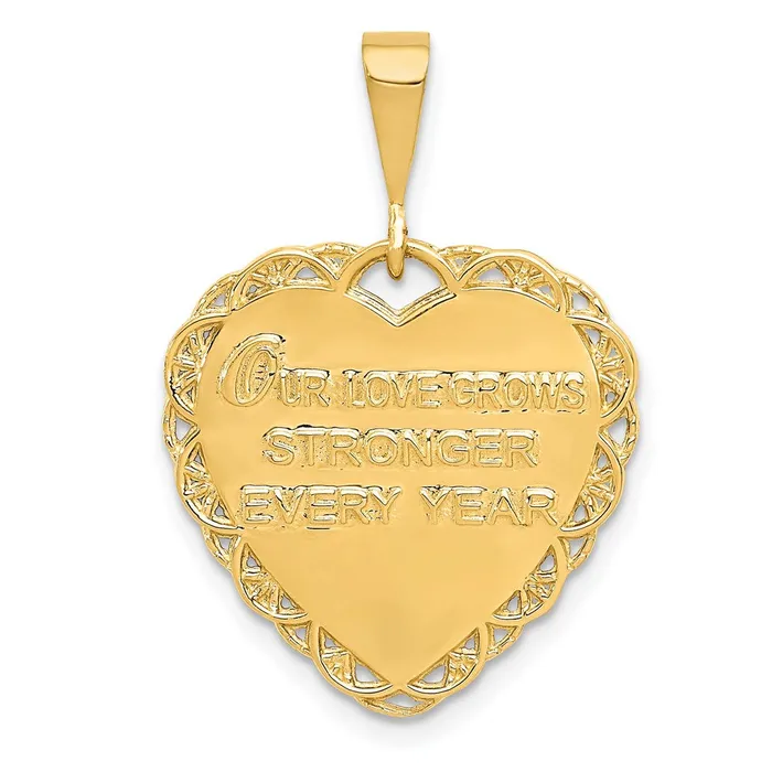 Goldia Charm Necklaces 14k Yellow Gold Reversible 25th ANNIVERSARY Charm