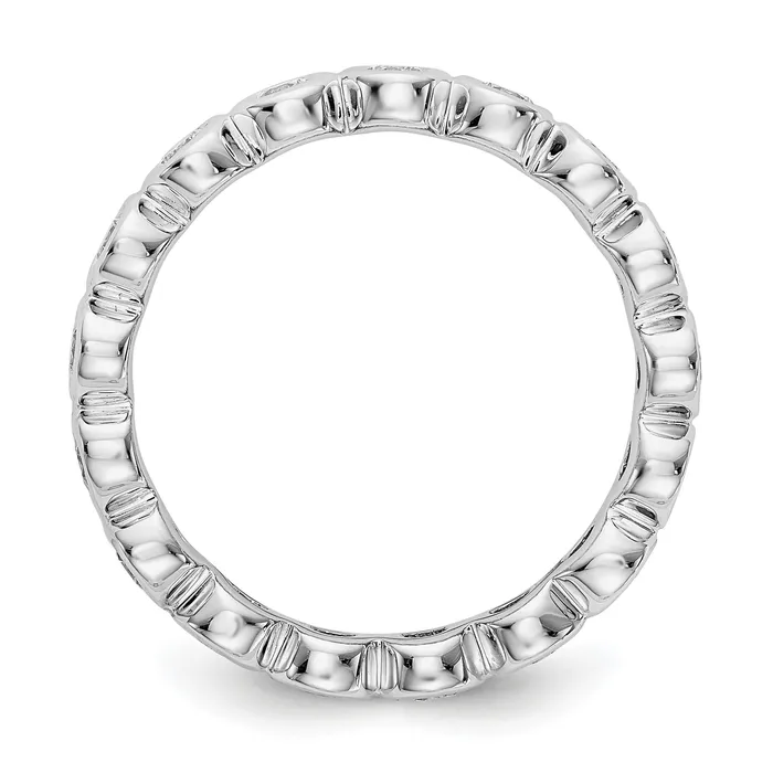 Goldiacom Rings 1 Ct Bezel Set Diamond Eternity Wedding Band Ring in 14k White Gold Goldiacom Rings 1 Ct Bezel Set Diamond Eternity Wedding Band Ring in 14k White Gold
